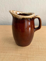 Vintage Hull Pottery Brown Glaze Drip Pitcher/Creamer w/Handle 4.5&quot; H USA - £6.11 GBP