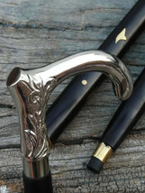 Vintage Wooden Walking Stick Brass Derby Handle Walking Cane For Senior ... - £55.89 GBP