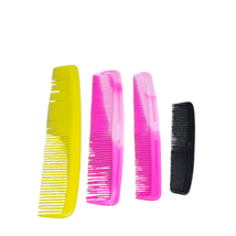 Vintage 80&#39;s Lot of 4 Hair Combs Yellow 9&#39;, Pink 7.5&#39;  &amp; Black 4.5&#39;  - £16.65 GBP