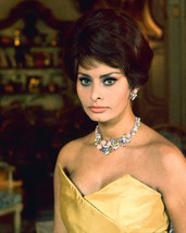 Sophia Loren 11x14 Photo beautiful portrait in off-shoulder yellow gown - £11.87 GBP