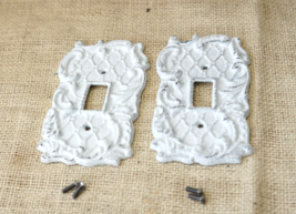 2 Light Switch Plate Covers Lightswitch Toggle Distressed White Rustic Farmhouse - £18.37 GBP