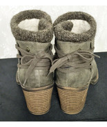 Roxy Women&#39;s Boots Size 8 Dakota Ankle Faux Leather Knit Tops Fuzzy Lining - £21.27 GBP