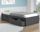 Donco Kids Twin Platform Bed in Dark Grey w/Dual Under Bed Drawers - $239.99