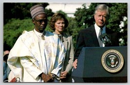 President And Mrs Jimmy Carter w/ Prime Minister Shagari of Nigeria Postcard Y21 - £3.96 GBP
