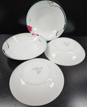 4 Studio Nova Attitudes Coupe Soup Bowls Set Vintage Art Deco Styled Dishes Lot - £46.41 GBP