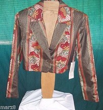 NWT Oh Suzanna Suzi Thomas Design floral Print Bolero Jacket Misses Size... - £19.38 GBP
