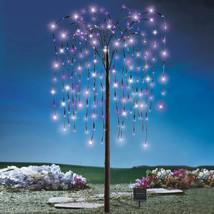 54&quot; Solar Powered WILLOW TREE 200 LED Lights Outdoor Lawn Garden Decor 3... - £57.65 GBP+
