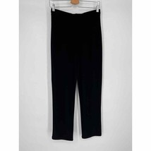 Sympli Straight Leg Slinky Pants Sz 4 Black Elastic Waist Basic Lagenlook - £21.86 GBP