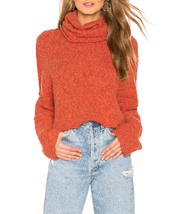 FREE PEOPLE Femmes Chandail Big Easy Manches Longues Orange Taille XS OB... - $49.68