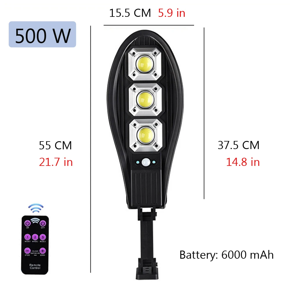 160COB Solar LED Street Light Waterproof Smart Remote Control PIR Motion Sensor  - £91.48 GBP