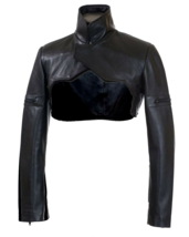 Motociclista Clásico Negro Chaqueta Mujer Slim-fit Cuero Genuino Crop... - $2,162.25 MXN+