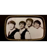 1960s Photo ***THE BEATLES*** BLACK &amp; WHITE PHOTO MUSIC BELT BUCKLE - $15.79