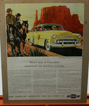 Chevrolet 1953 Yellow/Green Two-Ten 4-door Sedan Ad:New Gasoline Economy - £9.58 GBP
