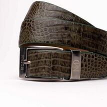 Riccardo Genuine Exotic Caiman Fuscus-belly Belt Rustic Olive image 2