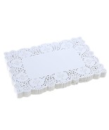 DECORA 9X6.5 Inch Rectangle White Paper Doilies for Birthday Party Weddi... - $13.99