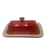 Le Creuset Stoneware Red 2 Piece 1/4 LB Butter Dish Lid &amp; Bottom Set 11-39 - $24.00