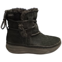 Skechers Snow Boots Womens Size 6 Black Chalet Leather Fur Lined Tone Ups 38722 - $32.37