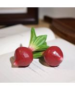 2 Pcs Handcrafted Wooden Radish Figurine Vegetable Decor Ornament - $19.13