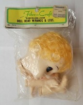 Vintage Fibre Craft 4" Porcelain Look Blonde Doll Head With Hands & Legs - $12.86