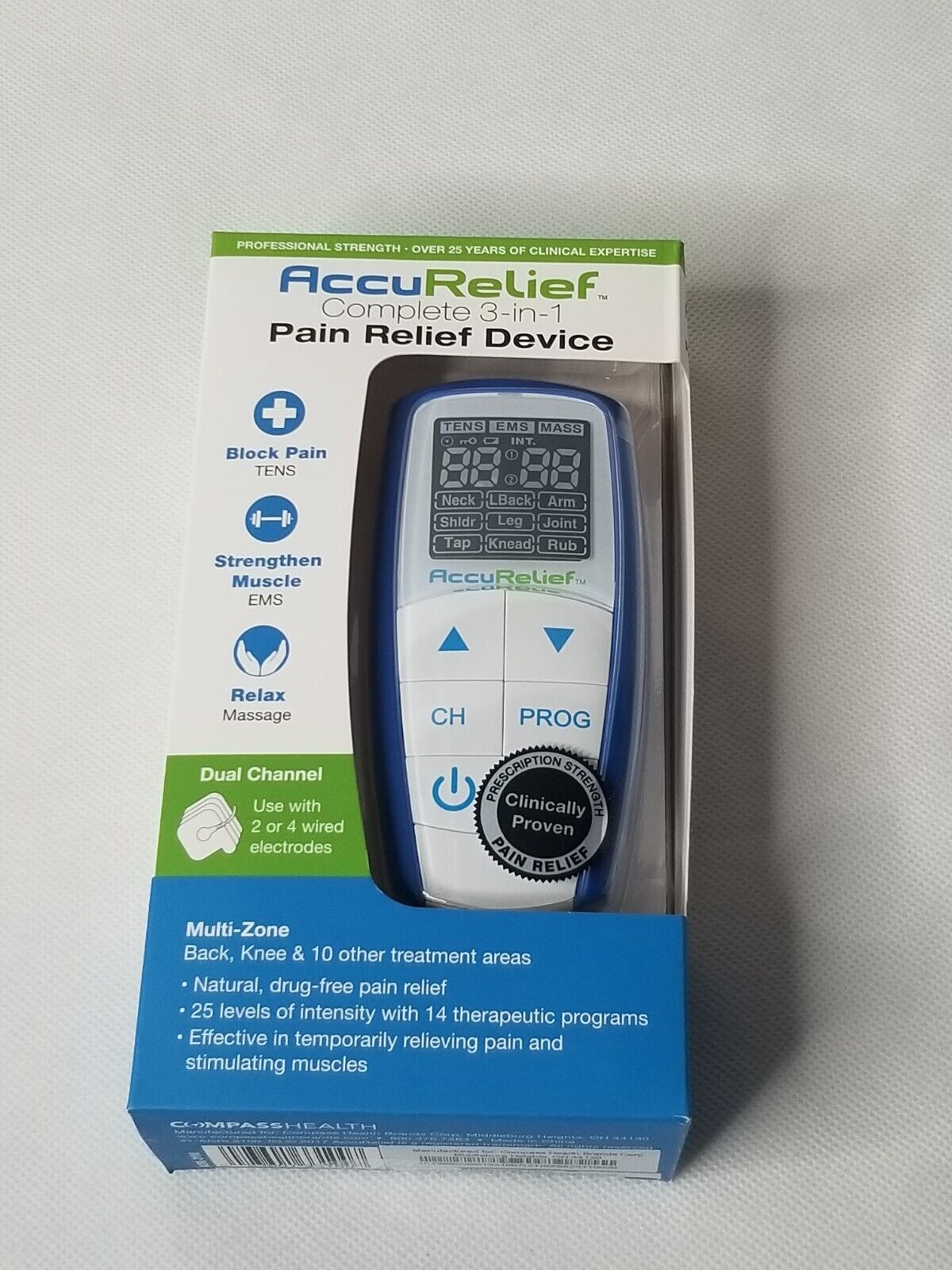 Primary image for AccuRelief 3-in-1 Pain Relief Device Tens Unit Massage Muscle Stimulation Med1
