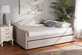Matteo Beige Fabric Upholstered Full Size Daybed w/Trundle - $14,203.68 MXN