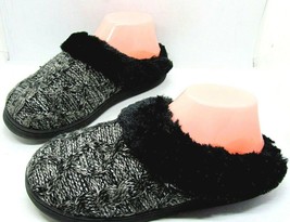 The Original Muk Luks Hard Sole Fur Lined Cable Knit Sweater Clog Slippers M 7-8 - £16.12 GBP