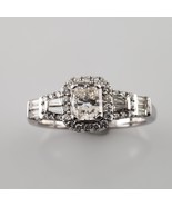 1.35 Carato Splendente Diamante Halo 14k Oro Bianco Fidanzamento Misura ... - $4,167.89