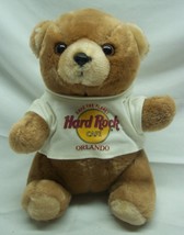 Vintage Hard Rock Cafe Orlando Brown Teddy Bear 8&quot; Plush Stuffed Animal Toy - £13.03 GBP