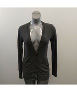XXI Women&#39;s V Neck Button Up Cardigan Size Medium Gray Long Sleeve Polye... - $7.92