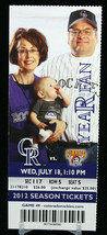 Colorado Rockies vs Pittsburgh Pirates MLB Ticket w Stub 07/18/2012 Year... - £9.01 GBP