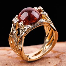 Vintage Irregular Crystal Ring Couples Love Rings Rhinestone CZ Wedding Rings Fo - £7.26 GBP