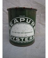 Vintage Sea Pure Oysters Pint Tin Lester &amp; Toner Oyster Co Long Island NY - $123.74