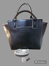 Vera Bradley Black Faux Leather Satchel Crossbody Bag - $22.57