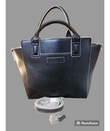 Vera Bradley Black Faux Leather Satchel Crossbody Bag - £17.83 GBP