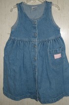 Excellent Girls Oshkosh B'gosh Blue J EAN Jumper Dress Size 5 - $23.33