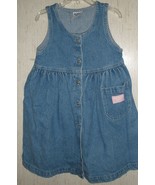 EXCELLENT GIRLS OSHKOSH B&#39;gosh BLUE JEAN JUMPER DRESS  SIZE 5 - £18.52 GBP