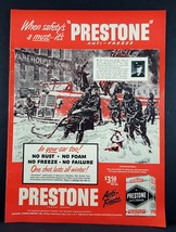 1948 Prestone Firefighters Fire Truck Theme Vintage Magazine Print Ad - £5.93 GBP
