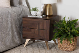 Raisa Walnut Brown 2-Drawer Nightstand - $2,121.12 MXN