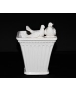 Vintage Flower Pot With a Pair of Doves | White Column Flower Pot - £51.11 GBP