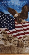 23.5&quot; X 44&quot; Panel Mount Rushmore American Flag Eagle Cotton Fabric Panel D371.28 - £8.22 GBP