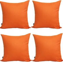 4-Pack 100% Cotton Comfortable Solid Decorative, 18X18 Inch/ 45X45Cm,Orange - £29.66 GBP