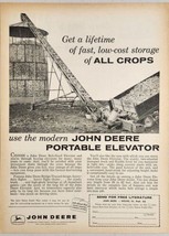 1958 Print Ad John Deere Portable Elevator Farmer Loads Corn into Silo Moline,IL - £13.80 GBP