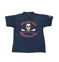 Vintage 90s Paddle or Die Skull Faded T Shirt Large Single Stitch Cheat River - £27.09 GBP