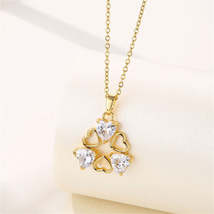 Crystal &amp; 18K Gold-Plated Heart Cluster Pendant Necklace - £11.35 GBP