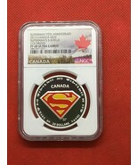 2013 Canada Proof Silver Superman Shield NGC PF 68 - $4,355.19 MXN