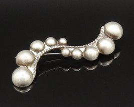 TAXCO 925 Silver - Vintage Antique Bead Ball &amp; Twisted Rope Brooch Pin - BP9611 - £37.27 GBP