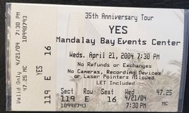 YES 35th ANNIVERSARY TOUR - 2004 MANDALAY BAY LARGE CONCERT TICKET STUB - €8,55 EUR