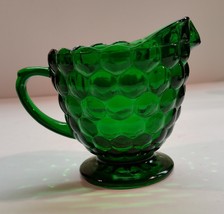 Vintage Anchor Hocking Bubble Green Open Creamer Made from 1934 to 1965 - $8.99