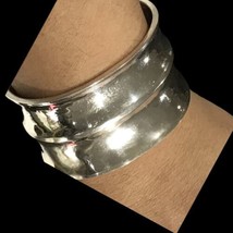 vintage mexico sterling silver wide cuffbracelet 50 Grams 6.5” Plus 1.25” Gap - £176.51 GBP