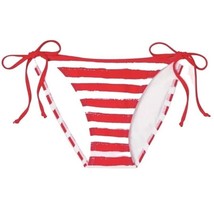 Xhilaration™ Juniors&#39; String Bikini Hipster Bottom Red White Stripe Size XS - £9.34 GBP